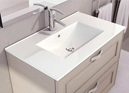 DUCHA.ES LAVABO ENCASTRADO PARA MUEBLE DE CERÁMICA DE 1 SENO 121X46