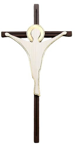 ChoralisWoodArt Wandkreuz aus Holz, dunkel, 27 cm