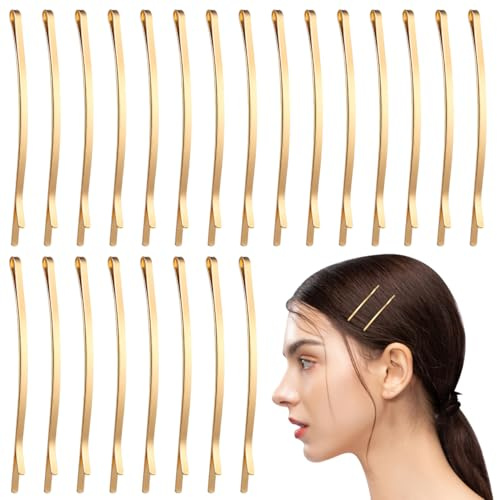 Beaupretty 100 Stück Lange Flache Bobby Haarnadeln Metall Haarspange Bobby Pin Seite Haarspange Haarnadel für Damen Mädchen (Golden)