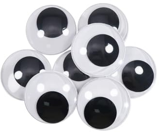 TOAOB 8pcs Large Googly Eyes Self Adhesive 40mm Stick Round Black White
