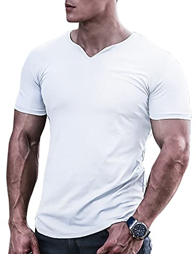 Herren Bodybuilding Athletic T-Shirts Muskel Workout Top Kurzarm | Gym Trainingsshirts,Fitness Oberteile,Trainings T-Shirt,Laufen im Freien,atmungsaktive Sportbekleidung,muskelbetont