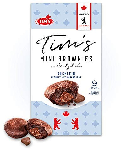 Tim's Mini Brownies 180 g I Mini Muffins mit cremiger Kakaofüllung I 9 einzeln verpackte, saftige Cupcakes ohne Konservierungsstoffe I Kaffeegebäck I Traditionelle kanadische Backwaren Made in Germany