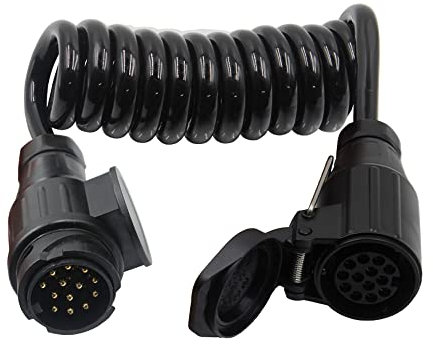 Sun3drucker 13-polig Anhänger Verlängerungskabel Stecker Adapter - 2M Anhänger Adapterkabel Kupplung 12V/24V für PKW LKW Caravan Wohnmobil Wohnwagen Fahrradträger Anschluss
