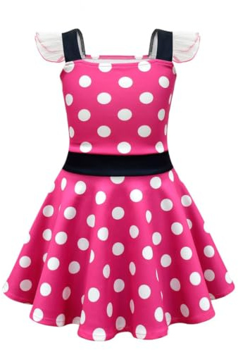 Lito Angels Mouse Fancy Dress Up Costume with Headband Birthday Party Outfits Baby Girls Age 18-24 Months, A - Hot Pink