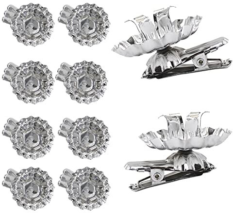 Set di 24 portacandele a clip per albero di Natale, con clip, argento