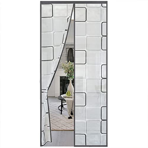 Wärmeschutzvorhang 90x200cm, Magnet Wärmeschutzvorhang für Türen, Kälteschutz und Wärmeschutz im Winter, Ideal für die Nutzung von Klimaanlagen im Sommer, Kinderleichte Klebemontage Ohne Bohren