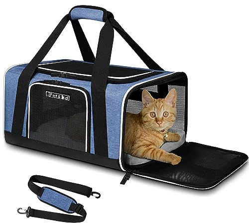 Petskd Transporttasche für Haustiere, 45,7 x 33 x 24,9 cm, Southwest Airline genehmigt, Haustier-Reisetasche für kleine Katzen und Hunde, weiche Hundetragetasche für 0,5–6,8 kg Haustiere, Hunde- und