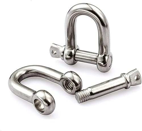 U-Bolzen, U-Bolzen, 10 Teile/los, Edelstahl-U-Bolzen, Kabelschnalle M4/M5/M6/M8, D-förmige Manschettenknöpfe, Schäkeltyp U-Schlingenseil, Schraubhaken zur Befestigung (Farbe: M5 (10 Stück)) ( Color :