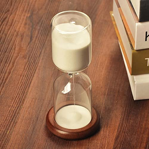 UNbit Minuterie en sablier, sablier, éléments naturels, minuterie de 30 minutes avec support en bois, minuterie for enfants, sablier, for décoration d'ornement, Noël, nouvel an, anniversaire, thé, tab