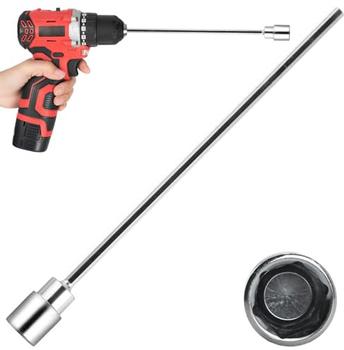 WangLaoWu Manovella per Trapano Elettrico, Estensione di Manovella per Carrello Elevatore di Roulotte, Camper, Veicoli Abitativi, Cavalletti di Sollevamento Auto, Lunghezza 30 cm, Bussole da 19 mm.