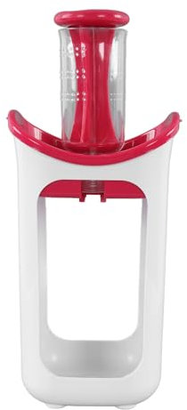 Frisch Gepresste Quetschstation, 8,7 Zoll Hausgemachter Baby Fruchtsaft Hersteller, Fruchtpüree Füller Kleinkind Fruchtquetsch Püree Füller Spender für Babynahrung (Rot)