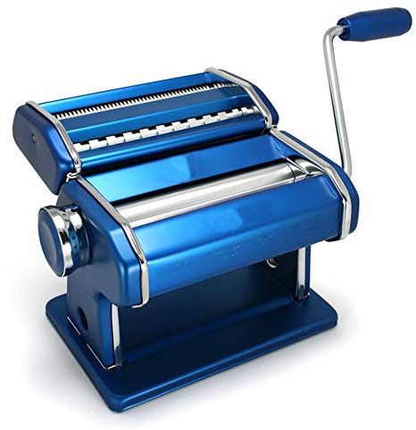sjdoPulse Professional Pasta Maker Machine Pasta Maker Machine Hand Crank Pasta Roller Machine Pasta Roller Machine Manual Noodle Fresh Cutter (Color : Blue, Si