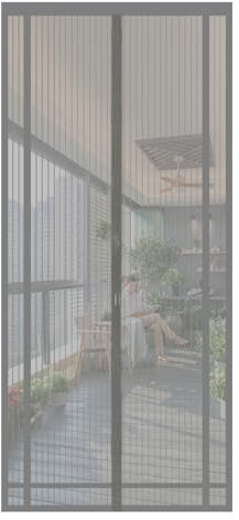 Sekey Fliegengitter Balkontür zuschneidbar – Magnet & selbstklebend, ohne Bohren | Insektenschutzvorhang für Balkon-, Terrassen- und Zimmertüren, 80x210 cm, Grau