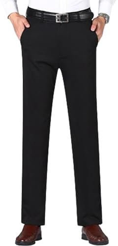 LCKDY Pantalon Classique très Extensible pour Hommes, Pantalon de Costume d'affaires Anti-Rides Taille Haute (Shape-T,46)