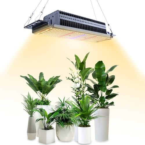 flowlamp 300W Pflanzenlampe Led Vollspektrum, 465LEDs Dimmbares Pflanzenlicht, Upgraded PPFD 783.56 μmol/s/㎡ Pflanzenwachstumslicht für Indoor-Pflanzenzucht, Hydroponik, Garten Blumen