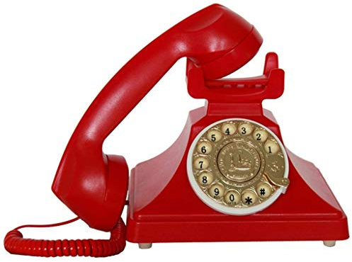 CNBYDK Telefono con Linea rotativa Telefoni fissi retrò Vecchio Stile con Classico Campanello in Metallo, Telefono con Filo con Altoparlante e Funzione di ricomposizione per la
