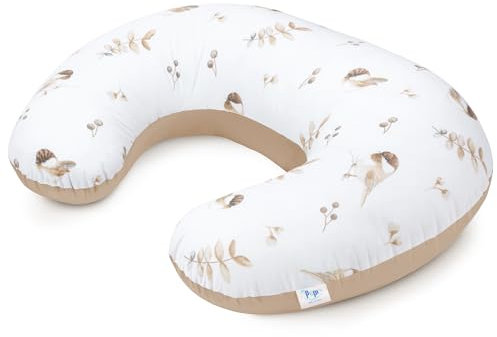 Pepi - Stillkissen - Stillhörnchen - Still Kissen Nursing - Stillkissen Baby - Lagerungskissen - Schwangerschaftskissen - Kissen Schwangerschaft - Pregnancy Pillow - (Lovely Bird Cappucino)