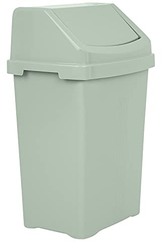 2 cubos basura tapa basculante verde 50L separación residuos cubo papel