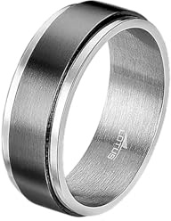 LOTUS STYLE Anillos Hombre - Anillo Acero Inoxidable Hombre 316L - Diseño Ergonómico y Ajuste Perfecto Talla 20 - Plateado LS2395-3/220 22.80 mm - Resistente al Agua