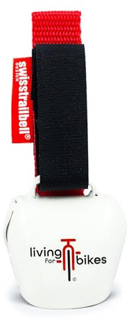 swisstrailbell® Mexico Edition White Bell: Red/Black Bike, rotes Band, Fahrradklingel, Trailbell, Signalglocke