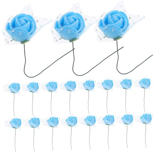 Cabilock 144 Stück Künstliche Rosenköpfe Kleiner Schaumstoff Rose Köpfe Selbstgemacht Basteln Kunstblumen Blau Für Tischdeko Und Blumenarrangements
