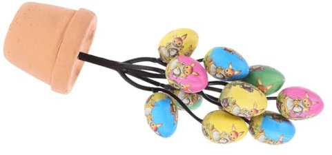 MAGICLULU Easter Egg Bonsai Statue N3-27 Rabbit Print Decorative Easter Decorations Home Egg Dye Tabletop Centerpiece Ornament