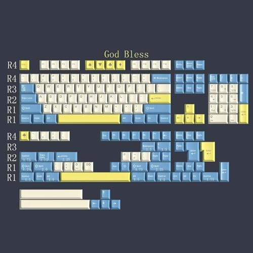 163 Keys God Bless Keycaps Cherry Doubleshot Keycaps Set Fit for ISO ANSI 95% 75% 65% 60% Mechanical Keyboard Cherry Mx Switches
