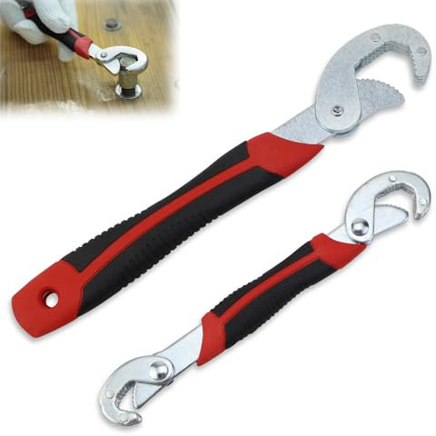 ZHANChen Llave Inglesa Universal 2 Piezas Llave Ajustable 9-32 mm con Bloqueo Automático y Rápido Llaves de Boca con Mango Cómodo para Reparaciones del Hogar Tuercas