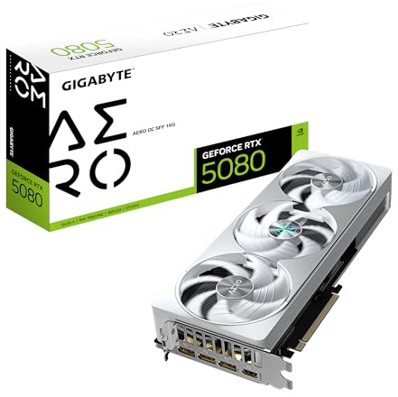 Gigabyte GeForce RTX 5080 AERO OC SFF 16G Graphics Card - 16GB GDDR7, 256bit, PCI-E 5.0, 2730MHz Core Clock, 3 x DisplayPort, 1 x HDMI, GV-N5080AERO OC-16GD