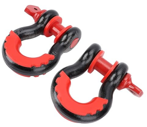 Luocute 2 Stück Schäkel D-Ringe Schäkel 8800LBS Maximale Bruchfestigkeit für Abschleppgurt Winde Geländefahrzeug Bergung Offroad-Abschleppen, Auto-Hochleistungs-Offroad-Abschleppzubehör
