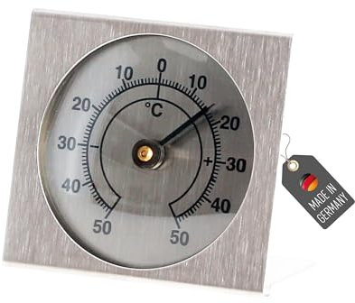 Lantelme Edelstahl Kühl Gefrierschrank Thermometer Temperaturbereich -50°C bis +50°C | Präzise Temperaturkontrolle für Kühlschrank Gefriertruhe | Analog Kühlschrankthermometer Metall