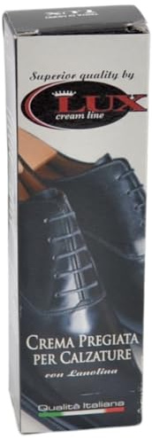 Crema pregiata per calzature in vera pelle con lanolina qualita' italiana shoes care ripristino colore e pieghe lucidatura calzature