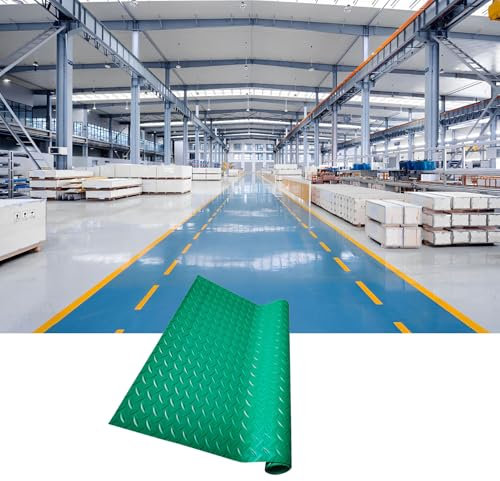 Tapis Garage Voiture, étanche Tapis De Sol Garage Scooter, Rouleau De Tapis De Sol De Garage en PVC for Tapis D'échelle De Piscine,Vert,3mm 1.5×1m