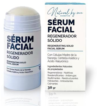 Natürliches, festes Gesichtsserum, feuchtigkeitsspendende Gesichtscreme für Damen mit Orangenstammzellen, Centella Asiatica und Hyaluronsäure. Verjüngendes Serum in einer Packung mit 30 g.