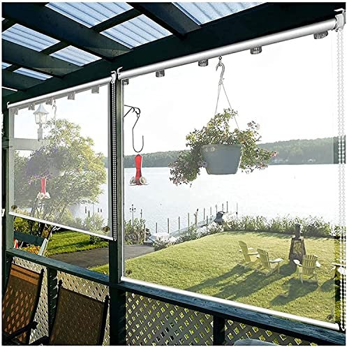 Estor enrollable de PVC transparente para cenador, impermeable y resistente al viento, para balcón, pérgola, disponible en 65/85/105/125/145/155 cm