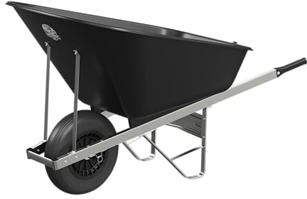 Agri Barrow Wheel Barrow 160 Litre Plastic Wheelbarrow with Puncture Proof Tires, Black- Ideal for Equestrians, Gardeners, Yard & Garden Maintainers, Farmers, Stable Workers, Allotment Owners