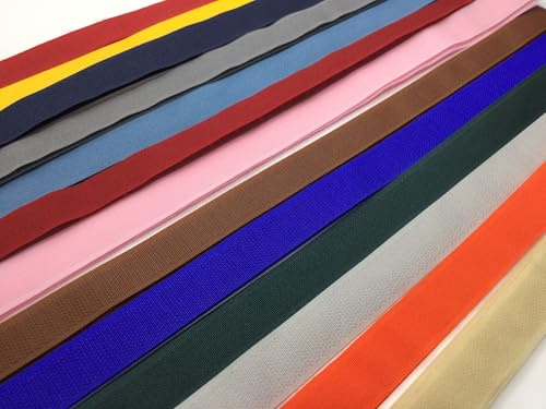 Klettband Klettverschluss zum Nähen Haken- und Flauschband 20 mm breit | für Nähprojekte, Heimwerker, Kabelmanagement | breites Klettband | bunt | 5 Farben im Set | Klettbandrollen (Set 1)