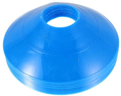 JOINPAYA Plots D'agilité Football en Lot de 25, Cônes De Disque en Plastique Bleu, Équipement D'entraînement Sportif Robuste, Exercices De Vitesse Et Coordination, Usage Intérieur Et Extérieur