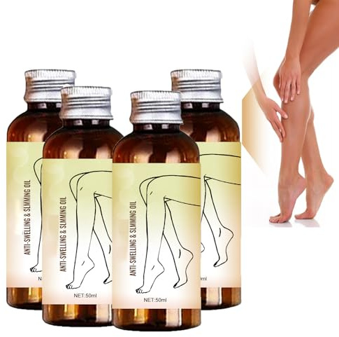 Straffendes Körpermassageöl - Feuchtigkeitsspendend auf Pflanzenbasis für Oberschenkel, Gesäß und Beine - Hautglättendes Tonisierungsöl für Frauen und Männer - schnell einziehend mit leichtem (4PCS)