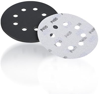 125mm Discos de Lija, 30 Piezas Hook and Loop Papel de Lija Abrasivos Papel de lija de carburo de silicio 400 Granos para Lijadora Orbital Excéntrica(8 agujeros)