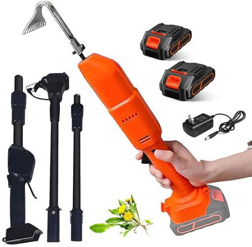 Cultivator Hoe, Cultivator Garden Tool With Rechargeable Lithium Battery Telescopic Pole, Electric Digging Hoe Hand, 2-in-1 Gardening Tools & Rake
