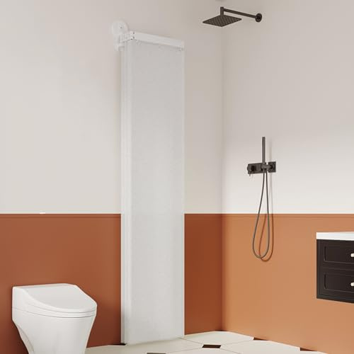 Barra Cortina Ducha Esquina Plegable con Doble Ventosa y Cortina de Ducha Transparente - Sin Taladro, Cortinas Baño Impermeable Antimoho para Baño Bañera Hotel RV(172 cm/67.7 in)