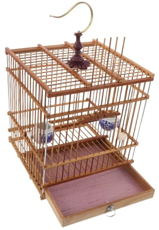 GETAJGHSD Vogelkäfig Rechteckig mit Abnehmbarem Boden und Haken Carbonisierte Oberfläche in Handgefertigt für Wellensittiche Zosterops und Goldfinken Langlebiger Outdoor Vogelkäfig mit