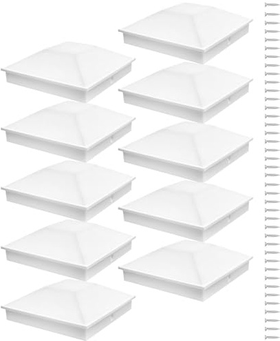 Chapeaux Décoratifs de Poteaux de Clôture Lot De 10 Housses Blanches