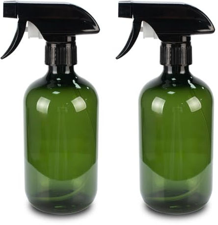 2 stycken sprayflaskor hår, 500 ml sprayflaskor, vattensprayflaska, växter, sprejflaskor för fyllning, vattensprejflaska, växtspruta för hem, trädgård, rengöringsmedel (grön)