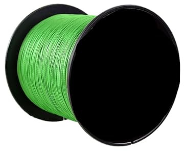 Karpfen-Angelschnur, 4 Stränge, 300 m, geflochtene PE-Schnur, 15–70 lb, Multifilament-Angelschnur, glatt für Armbänder Hängende(Grass Green,300m-22.7kg-50LB)