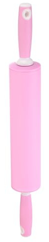 QUARKZMAN Silikon-Nudelholz zum Backen 52 cm Gummi-Griff Antihaft-Nudelholz Kleiner Teigroller Playdough-Nudelholz für Teig Pizza Gebäck Fondant Küche, Rosa