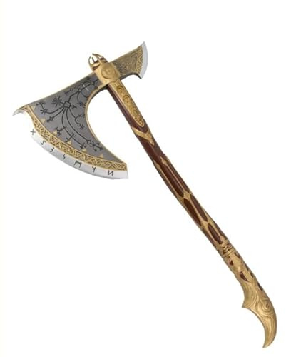 AMONT | Hacha Leviatán de Kratos Decorativa God of War | Réplica No Oficial Sin Filo de Resina y Fibra de Vidrio para Exhibición Coleccionista | EYM