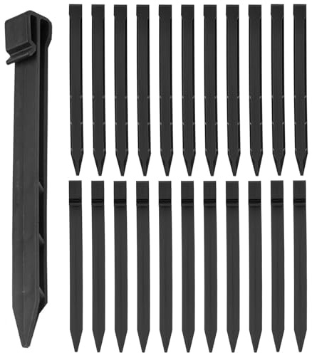 Lot de 22 Piquets d'ancrage en Plastique - 25CM Piquets de Bordure de Paysage Robustes Piquets de Tente Pointes d'ancrage pour Tentes Planche Terrasse Bordure Pelouse Jardin Extérieur