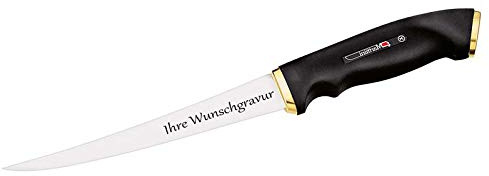 Marttiini Finnisches Filetiermesser, Klinge 15 cm, Kautschuk-Griff, Lederscheide